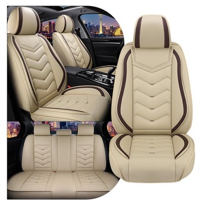 Car Seat Covers Chevy Equinox 2005-2026 Nappa Leather Sport Style 5 Seats Beige
