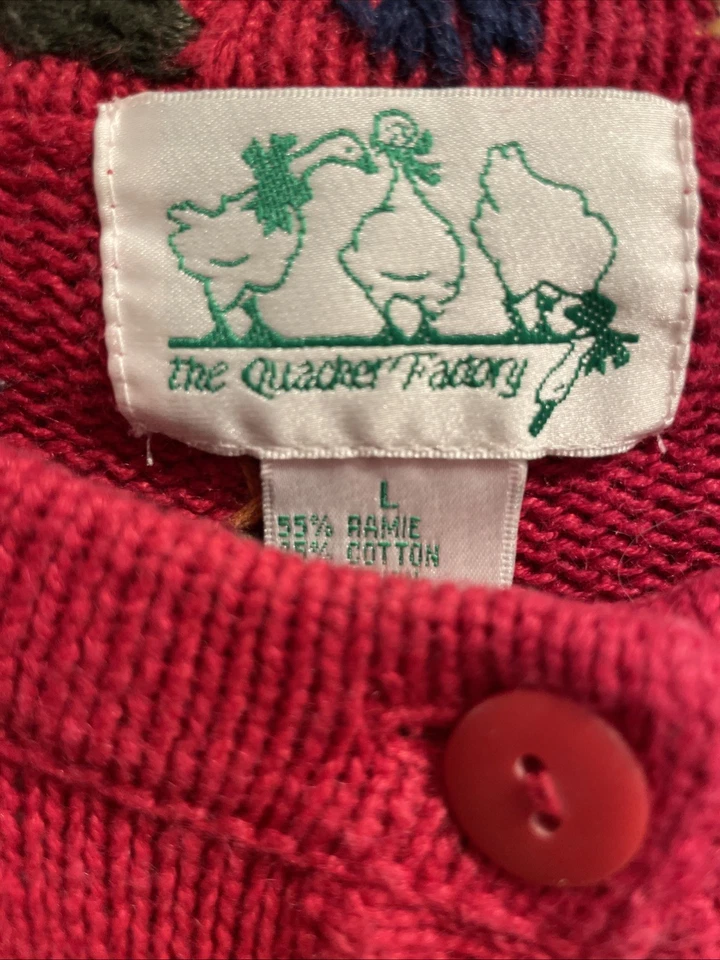 Vintage Quaker Factory Believe in Angels Christmas Cardigan Sweater Women's L - Image 2 of 4