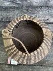 Vintage Coil Basket, Handmade, Rafia, Geometric Pattern — photo 3
