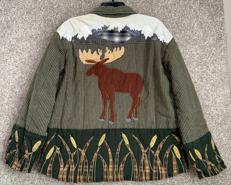 Chaqueta de Colección Parche Magic Acolchada Naturaleza Exterior Pato Alce Águila Mujer Mediana Foto 4 de 4