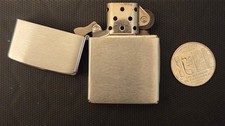 Zippo Brushed Chrome Lighter Made in USA Bradford PA – Clean Classic – Works