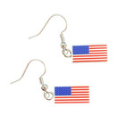 USA American Flag Dangle Earrings Handmade using custom printed Lego Tiles 1x2 — photo 3