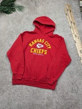 Kansas City Chiefs Hoodie Mens Medium Cotton Sweatshirt Hooded Red Pullover NFL