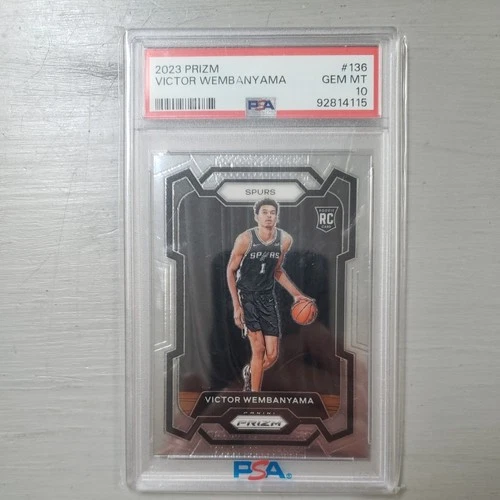 Panini 2023-24 Prizm Victor Wembanyama RC Base #136 Spurs PSA 10 Gem MT