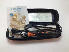 Pyrography Wood Burning Kit Pen Tool Set w/ Tips Case Manual