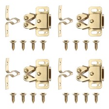 4 PCS Gold Double Roller Cabinet Latch Builtin Spring Catch Hardware Closet
