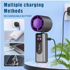 Mini Handheld Turbo Fan Cooler with USB- Wireless Operation, Quiet Motor & Digit