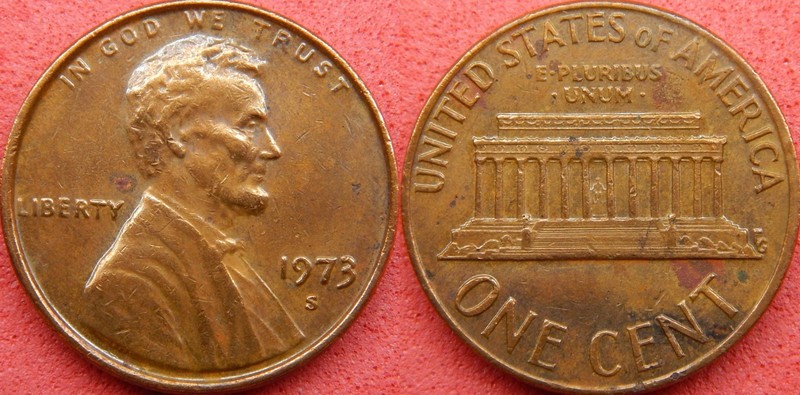 1973-S. Lincoln Memorial Cent / Penny / AU