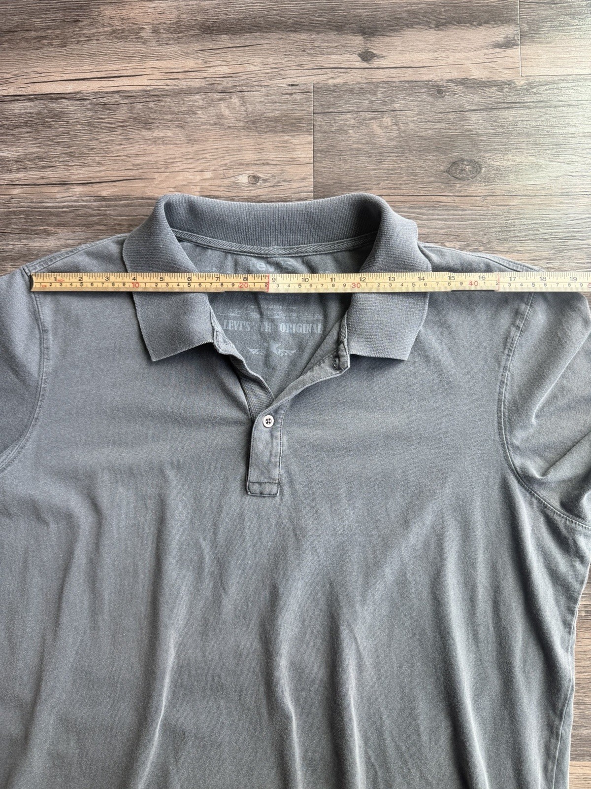 LEVI'S Originals 100% Soft Cotton Polo Shirt Mens XL Light Wash Gray thumbnail 15