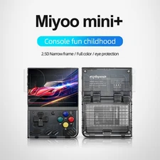 Miyoo Mini Plus Black Open Source Retro Handheld Game Console with 64GB
