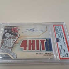 PSA 8 Shohei Ohtani 2020 Topps Luminaries Auto Relic Blue #50 01/10 Japanese