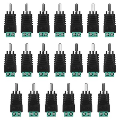 20pcs RCA to Speaker Wire Adapter, Solderless RCA Plug to AV Screw Terminal A...
