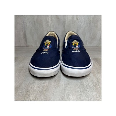 Polo Ralph Lauren Keaton  Navy Canvas Slip-On Sneakers with Bear Embroidery Men main image 2
