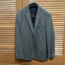 Burton of London Gray Wool Tweed Double-Vented Men's Blazer, Notch Lapel