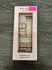 Kate Spade New York Leather Apple Watch Band 38mm 40mm Rose Gold Pink Metallic