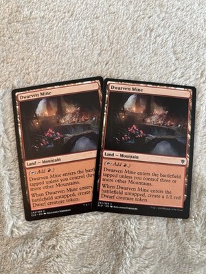 Magic the Gathering Dwarven Mine Throne of Eldraine Regular Card Set Of 2 Land