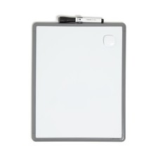 U Brands Contempo Magnetic Dry Erase Board White Board, 11" x 14", Gray Modern F