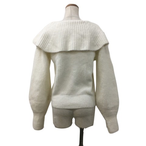 WILLSELECTION White Knit Sweater Pullover Big Col… - image 4