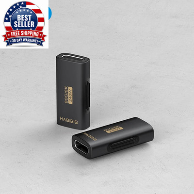 USB C Female to USB C Female Adapter 80Gbps 240W USB4 Dual Female Extension Cabl