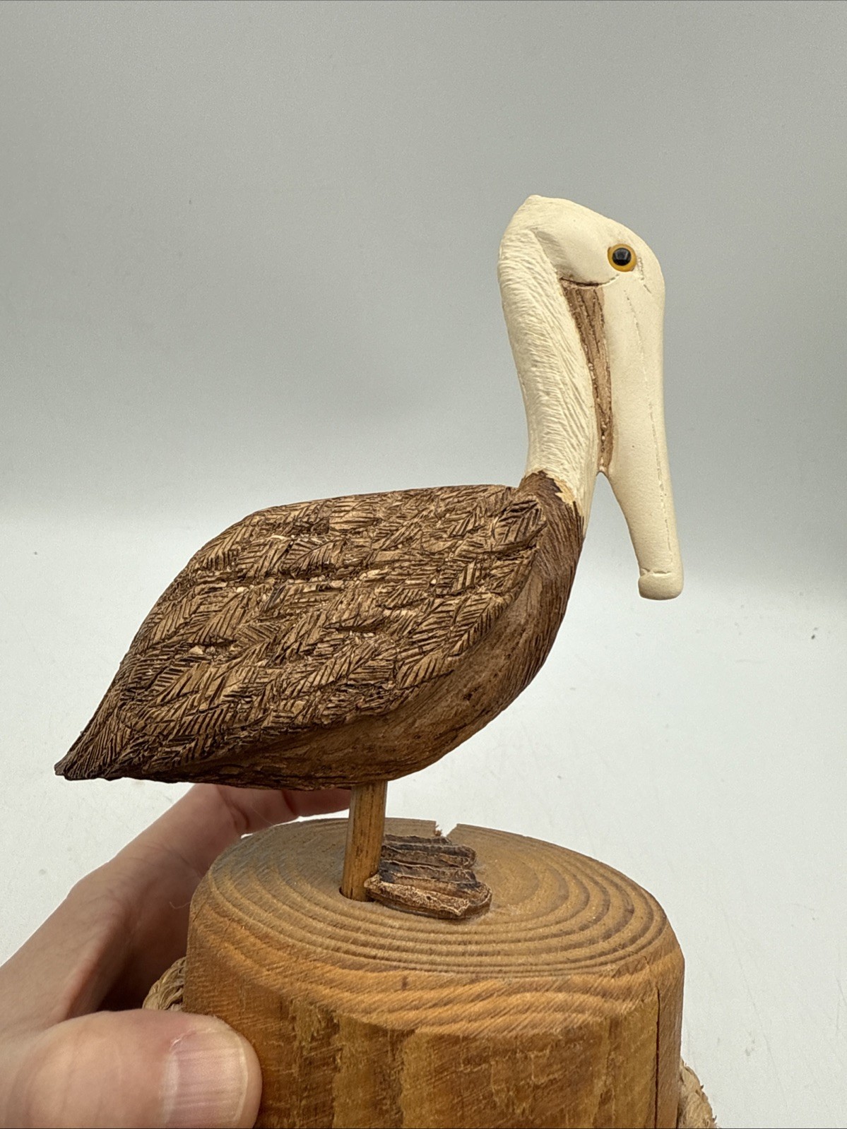 Resin And Wooden Pelican Statue 8.25”