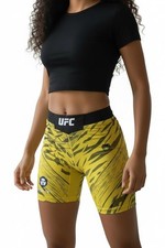 New Venum UFC Women’s Fight Night Vale Tudo Yellow Compression Shorts NWT