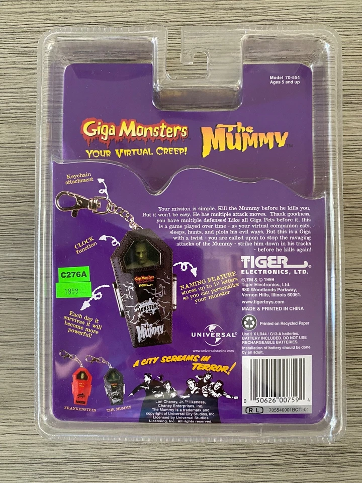 Giga Pets Universal Monsters The Mummy Tiger Electronics Nuevo Sellado de Fábrica Foto 2 de 4