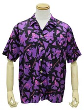 Individuals Character Aloha Polo Shirt Purple L Size Polyester Quick-Dry