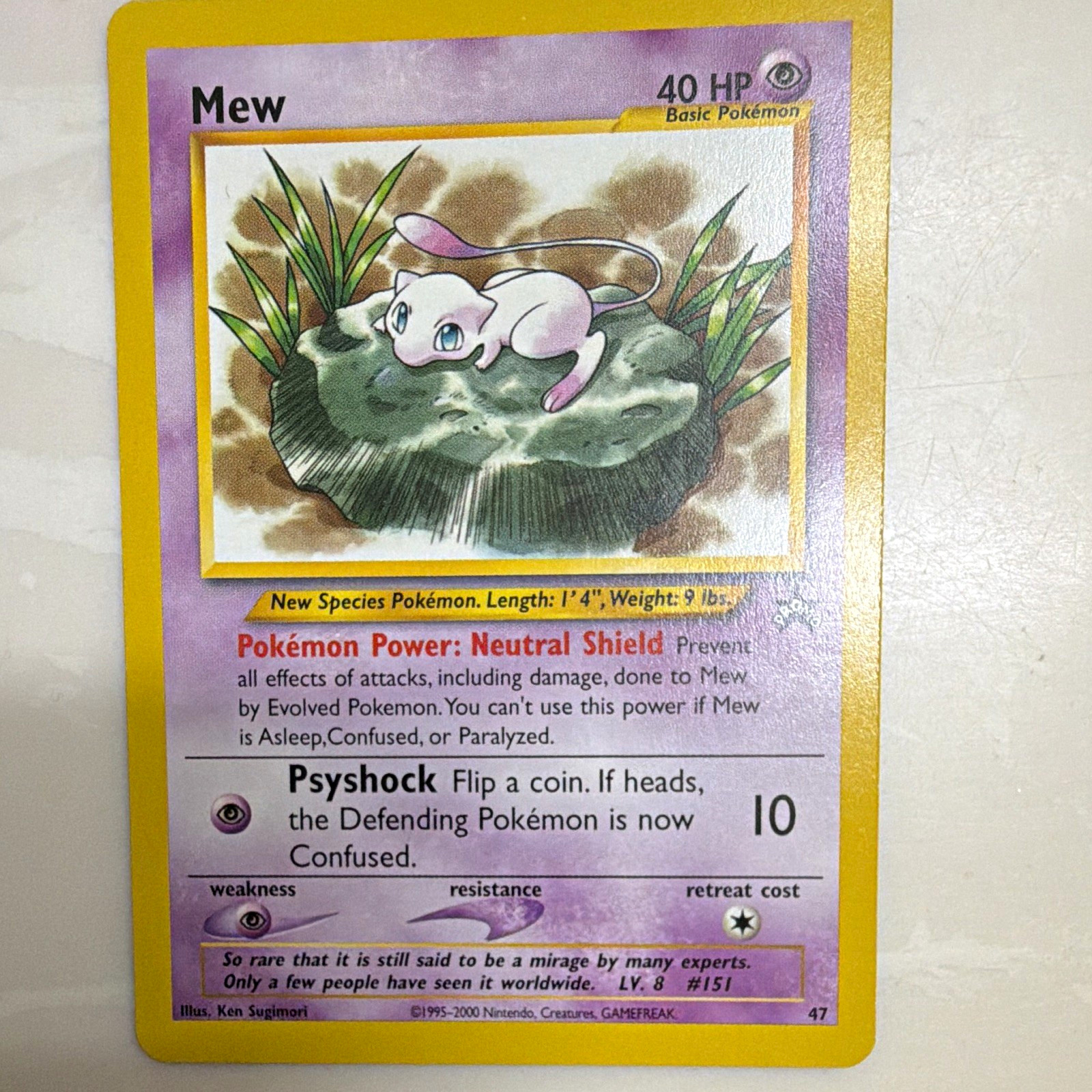 Nintendo Pokemon TCG Mew 47 Promo Cards Regular 40 HP Eng 2000 Ken Sugimori