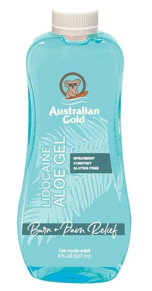 3 - Gel Australian Gold Aloe Vera menta verde quemaduras solares y alivio del dolor 8 OZ cada uno Foto 3 de 4