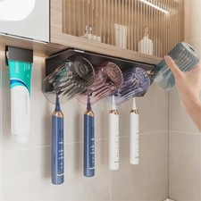 Non-Perforated Toothbrush Storage Rack Wall-Mounted Alloy Wall Installation