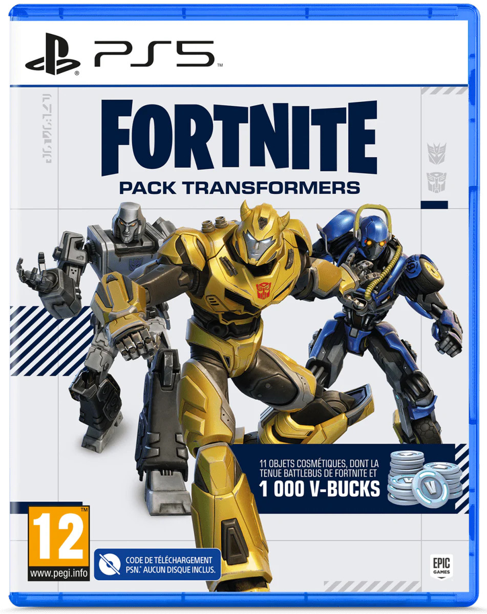Fortnite Pack Transformers PS5 - 1000 V-Bucks inclus !
