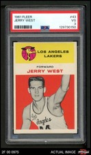 1961 Fleer #43 Jerry West Lakers RC HOF WVU PSA 3 - VG