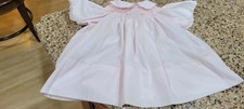 vtg Petit Ami Girls Pink Gingham Smocked A-Line Dress 24M EASTER READ