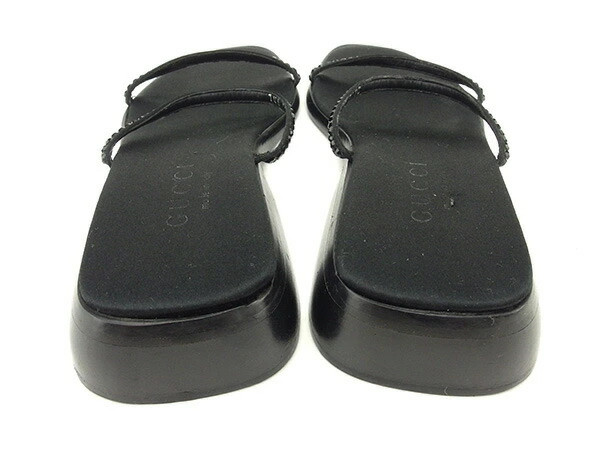 GUCCI Sandals Rhinestone Black Ladies Brand High Brand Vintage thumbnail 3