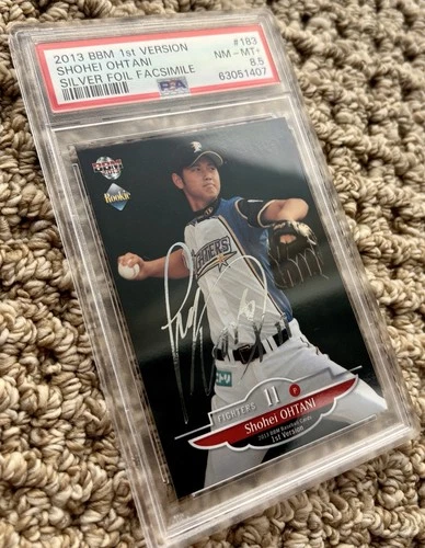 2013 BBM 1st Version Shohei Ohtani Rookie RC Red Wing #183 Silver Foil PSA 8.5