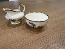 Vintage Elizabethan Bone China Creamer And Sugar Bowl,floral