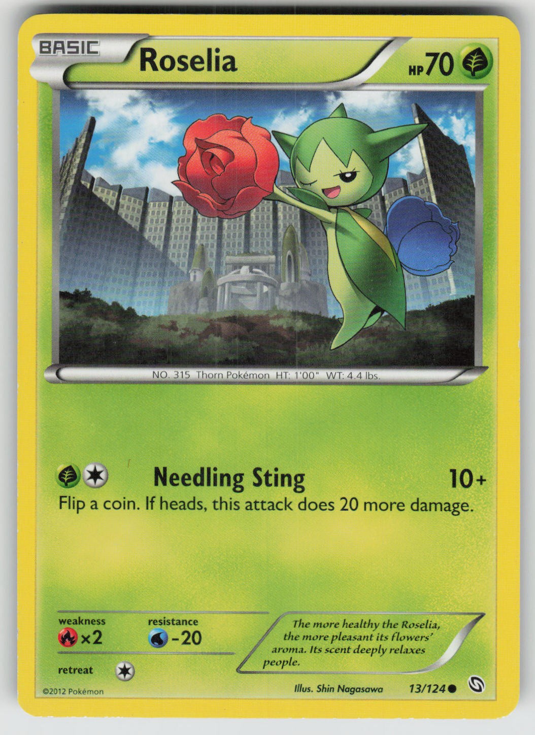 Roselia 13/124 Common Dragons Exalted Pokemon Heavily Played
