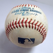 2022 Rangers Marlins Game Used Baseball Garrett Marcus Semien hit by pitch
