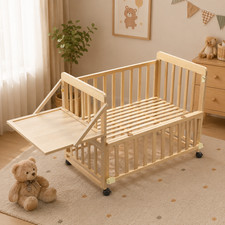 Solid Wood Baby Bassinets Wooden Bedside Bassinet Portable Mini Baby Crib