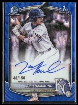 2025 Bowman Draft Josh Hammond Chrome Autograph Blue Wave Refractor #/150
