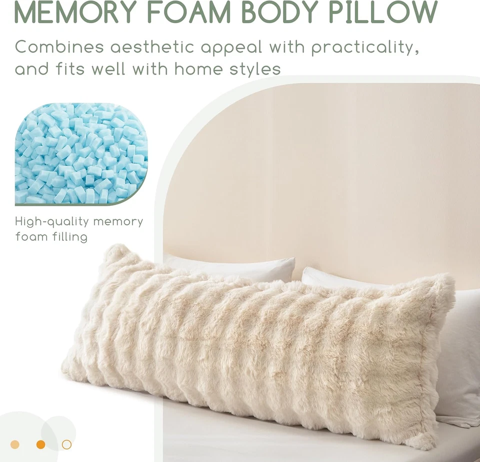 Memory Foam Body Pillow, Extra-Long Bed Pillow for Adults, Thickened Full Body P - Image 4 of 4