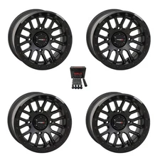 System 3 SB-9 Beadlock 15" Wheels Matte Black +10mm Honda Pioneer 1K / Talon (4)
