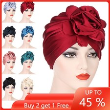 Muslim Women Satin Beanie Chemo Cap Hijab Turban Hair Loss Hat Indian Head Scarf