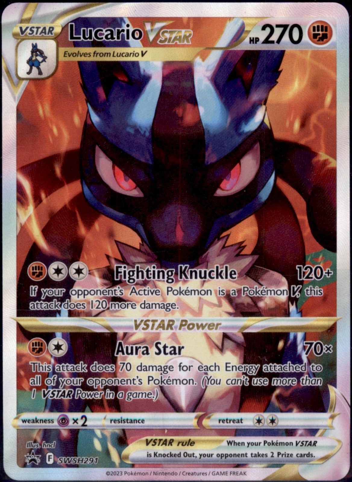 Lucario VSTAR #SWSH291 Black Star Promo Sword & Shield Pokemon 2023 NM