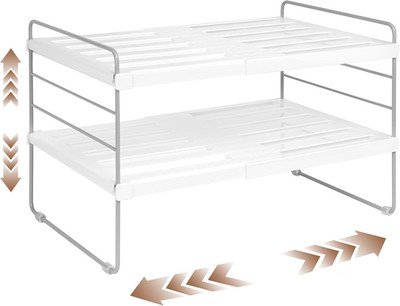 Schrank Organizer, erweiterbares Gewürzregal, höhenverstellbare Küchenaufbewahrung für