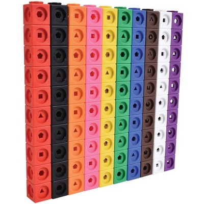 edxeducation Math Cubes, Set of 100 Linking & Snap Cubes | Counting Blocks with