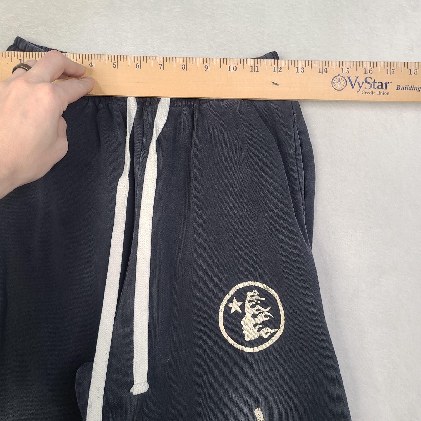 AUTHENTIC Hellstar Sweatpants Large Black Faded - image 5