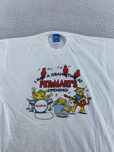 Vtg PetSmart Pet Store Cartoon T-Shirt Large Dog Cat Food Hills Science Diet 90s