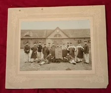 WWI German New Soldiers Recruit Group Photo on Mount Named Chalkboard 1914/15