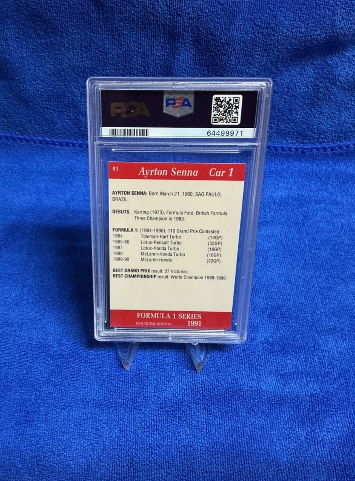 1991 CARMS FORMULA 1 AYRTON SENNA #1 - PSA 6 (EX-MT) - VERY RARE CARD - Image 4 of 4